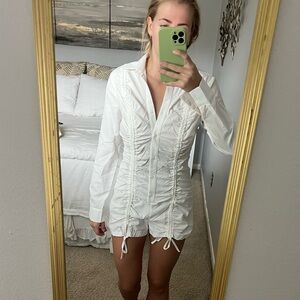 White long sleeve romper